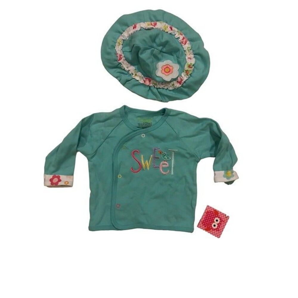 Baby Girl 6-9 Months Top Jacket with matching Hat Floral NEW!